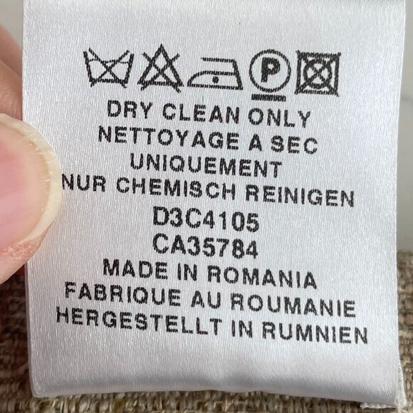 Planet Pleated Poly Cotton Blend Lined Midi Skirt in Tan Cream Sage Green Sz 8 - Picture 13 of 14